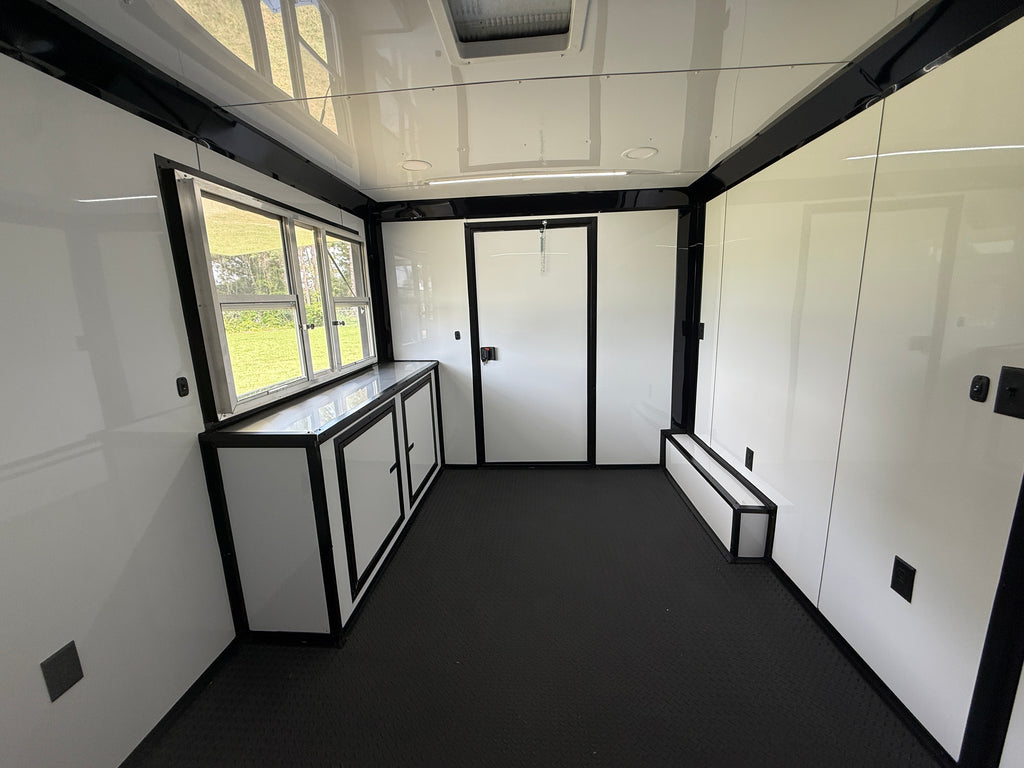 BBQ Trailer for Sale | 8.5x20 Black Porch Concession Trailer