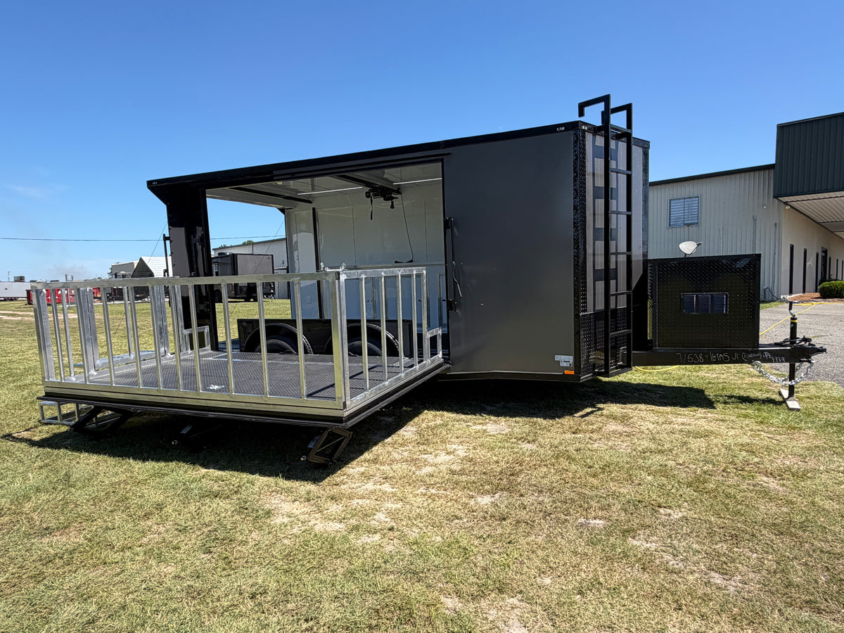 8.5x16TA Charcoal & Black Stage Trailer