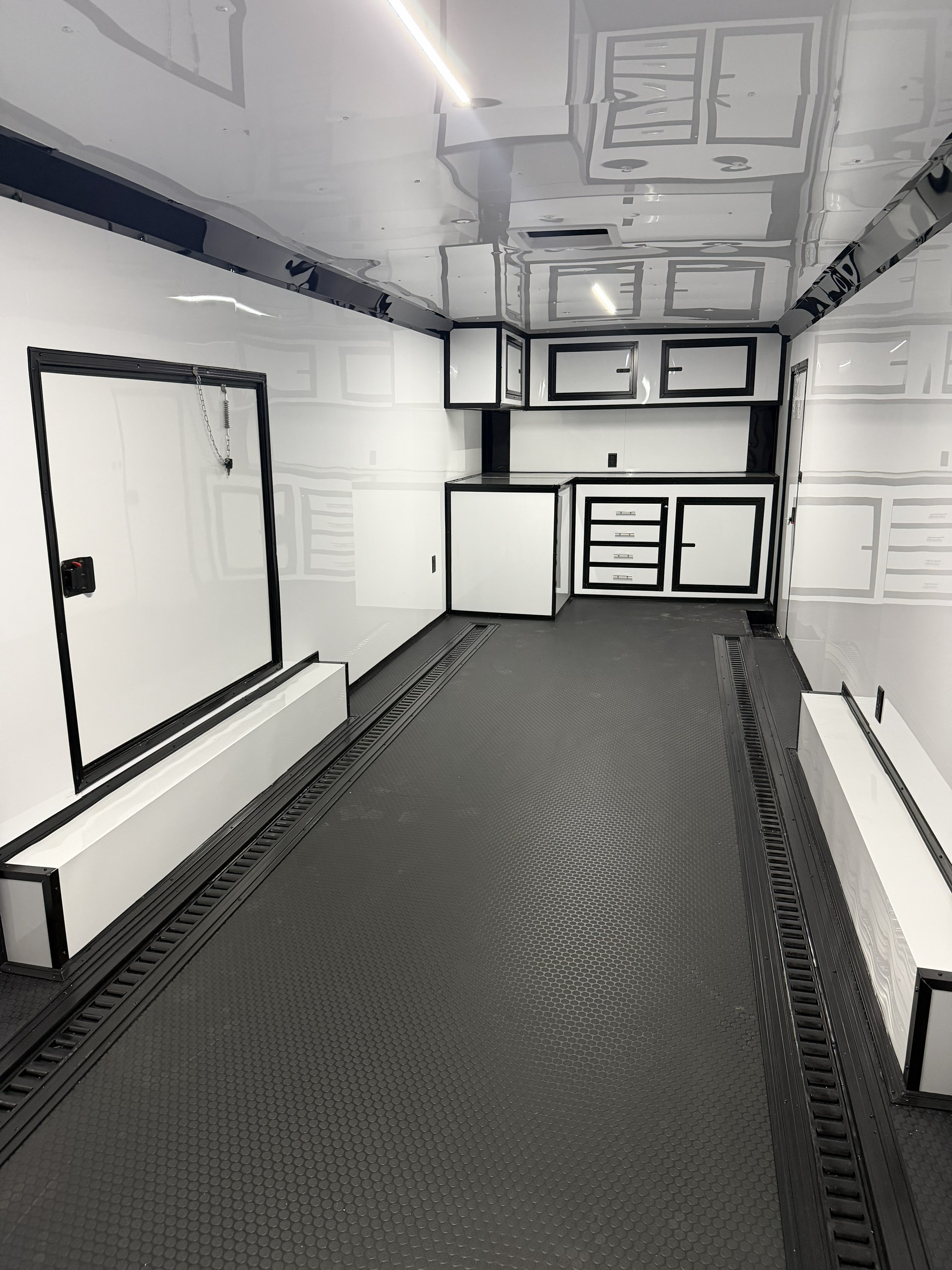 8.5X28TA5 White Race Ready Trailer | Car Hauler