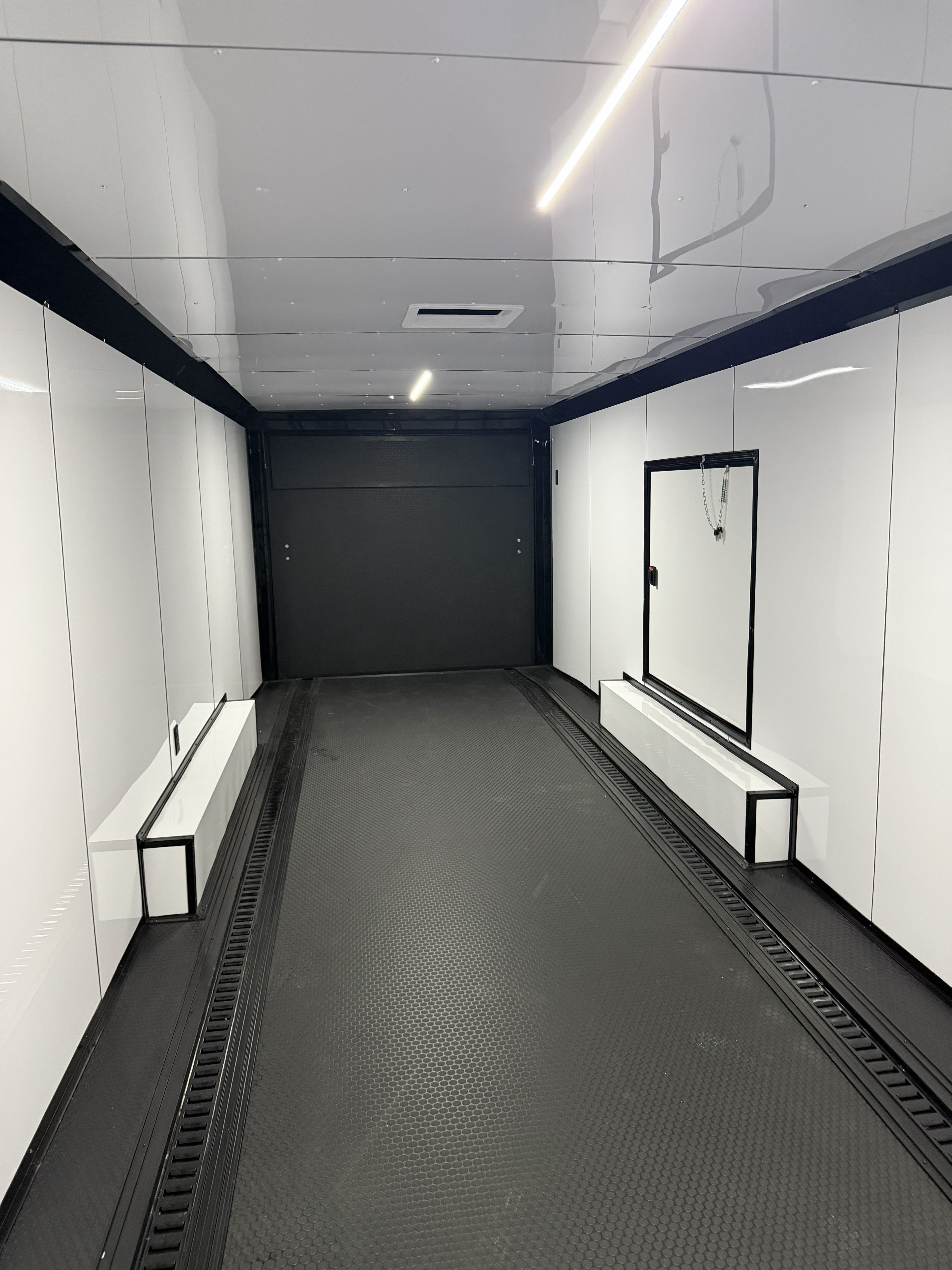 8.5X28TA5 White Race Ready Trailer | Car Hauler