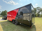 8.5X24TA Red Black Gullwing Porch Trailer