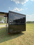 8.5X24TA Red Black Gullwing Porch Trailer