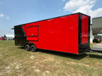 8.5X24TA Red Black Gullwing Porch Trailer