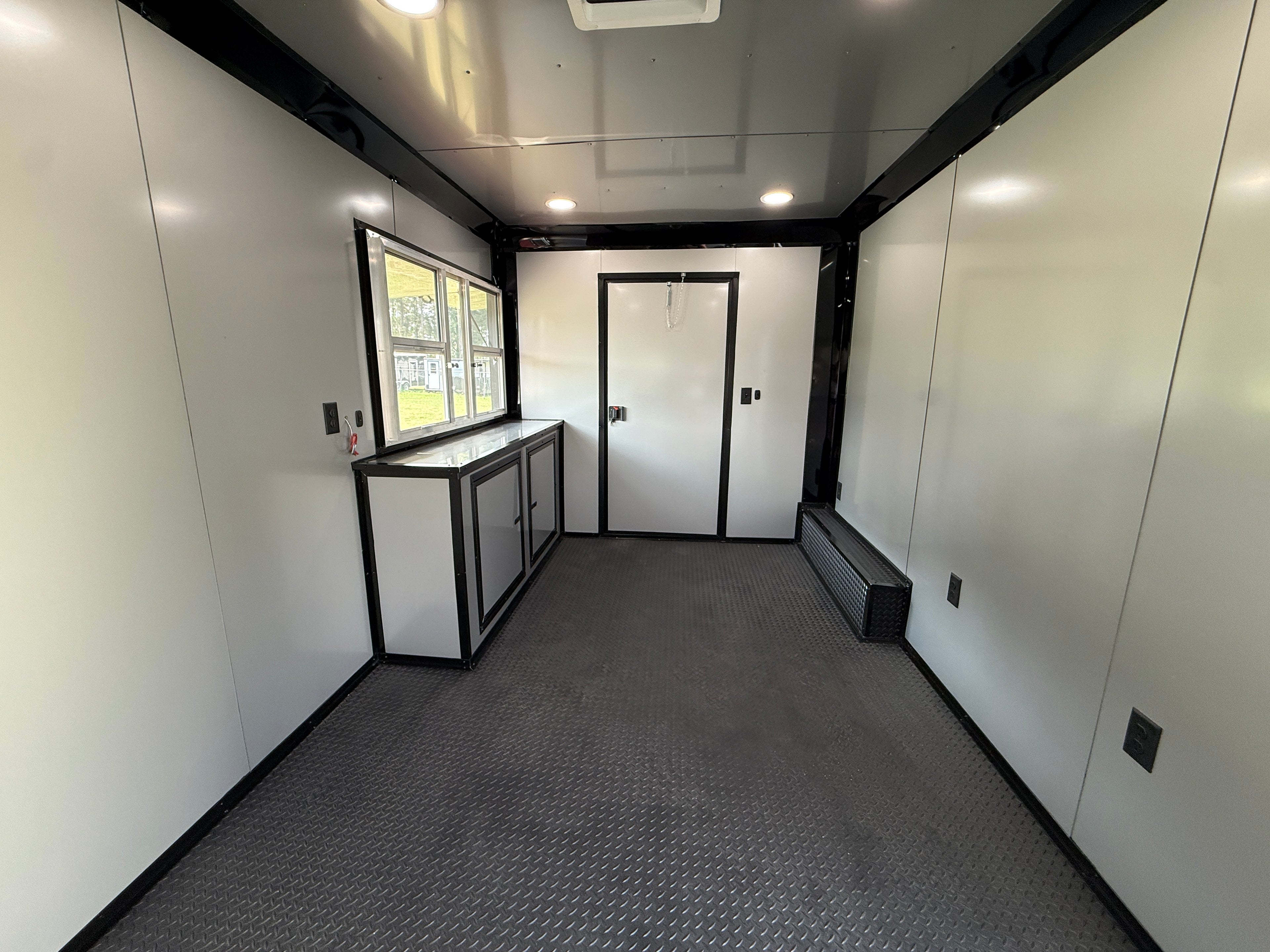 8.5X24TA Red Black Gullwing Porch Trailer