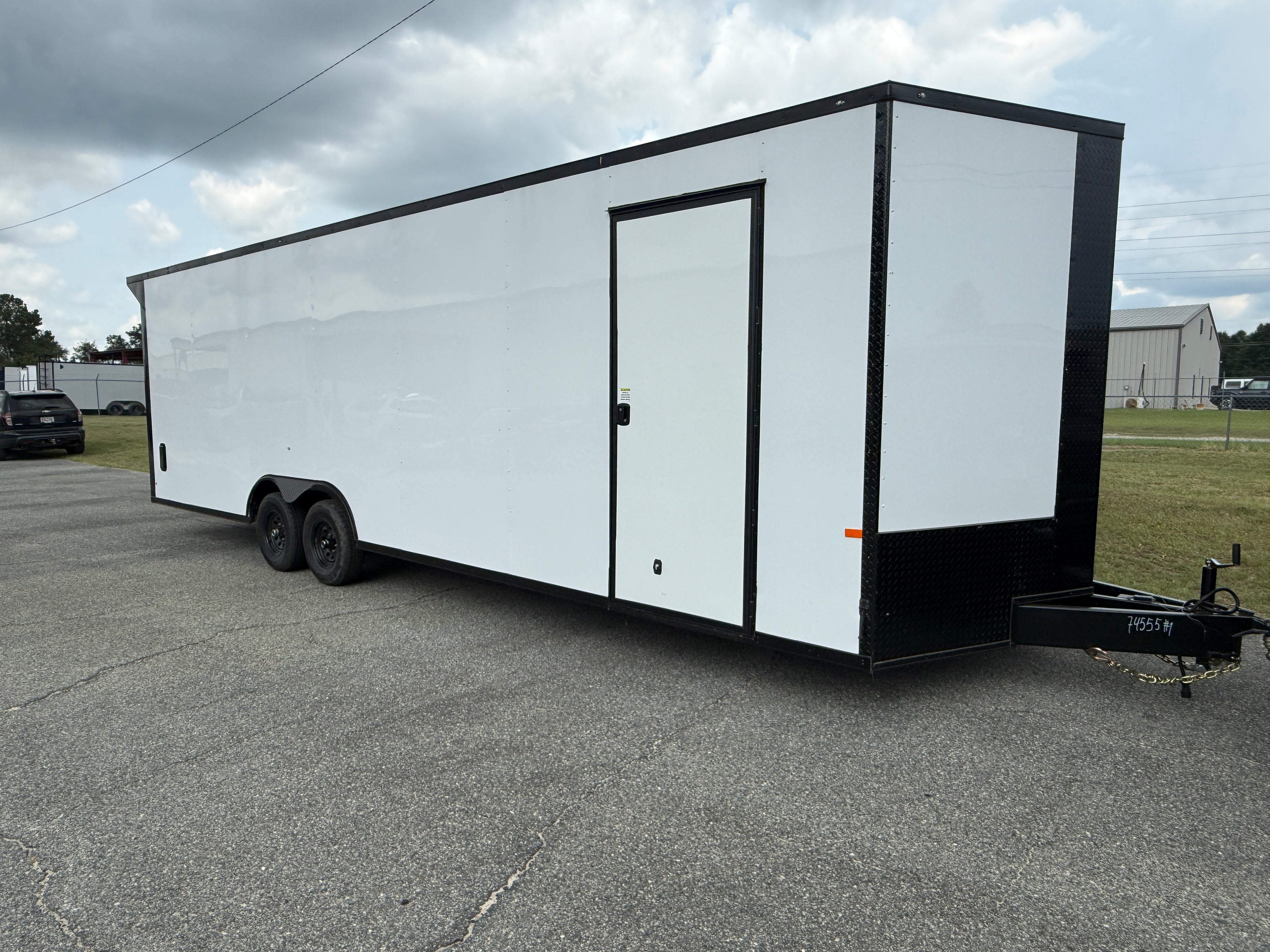 8.5X28TA3 White Standard Car Hauler Trailer