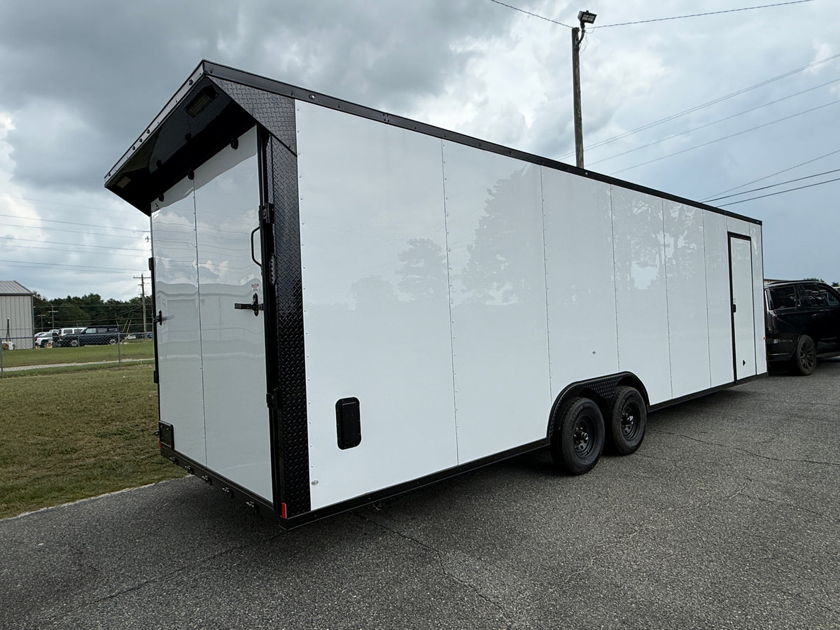 8.5X28TA3 White Standard Car Hauler Trailer