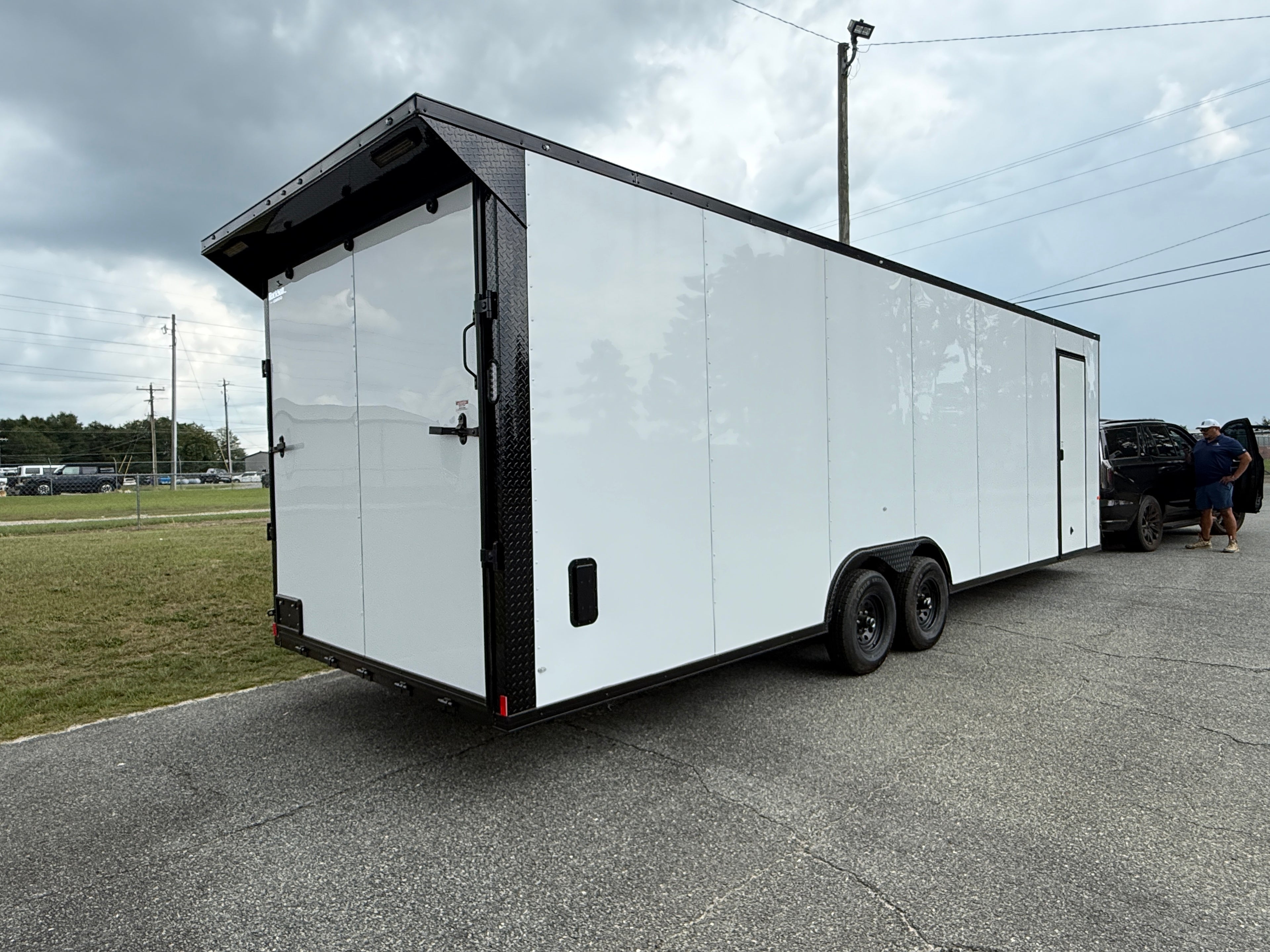 8.5X28TA3 White Standard Car Hauler Trailer