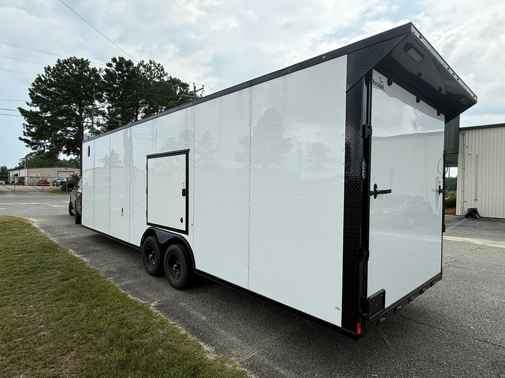 8.5X28TA3 White Standard Car Hauler Trailer