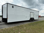 8.5X28TA3 White Standard Car Hauler Trailer