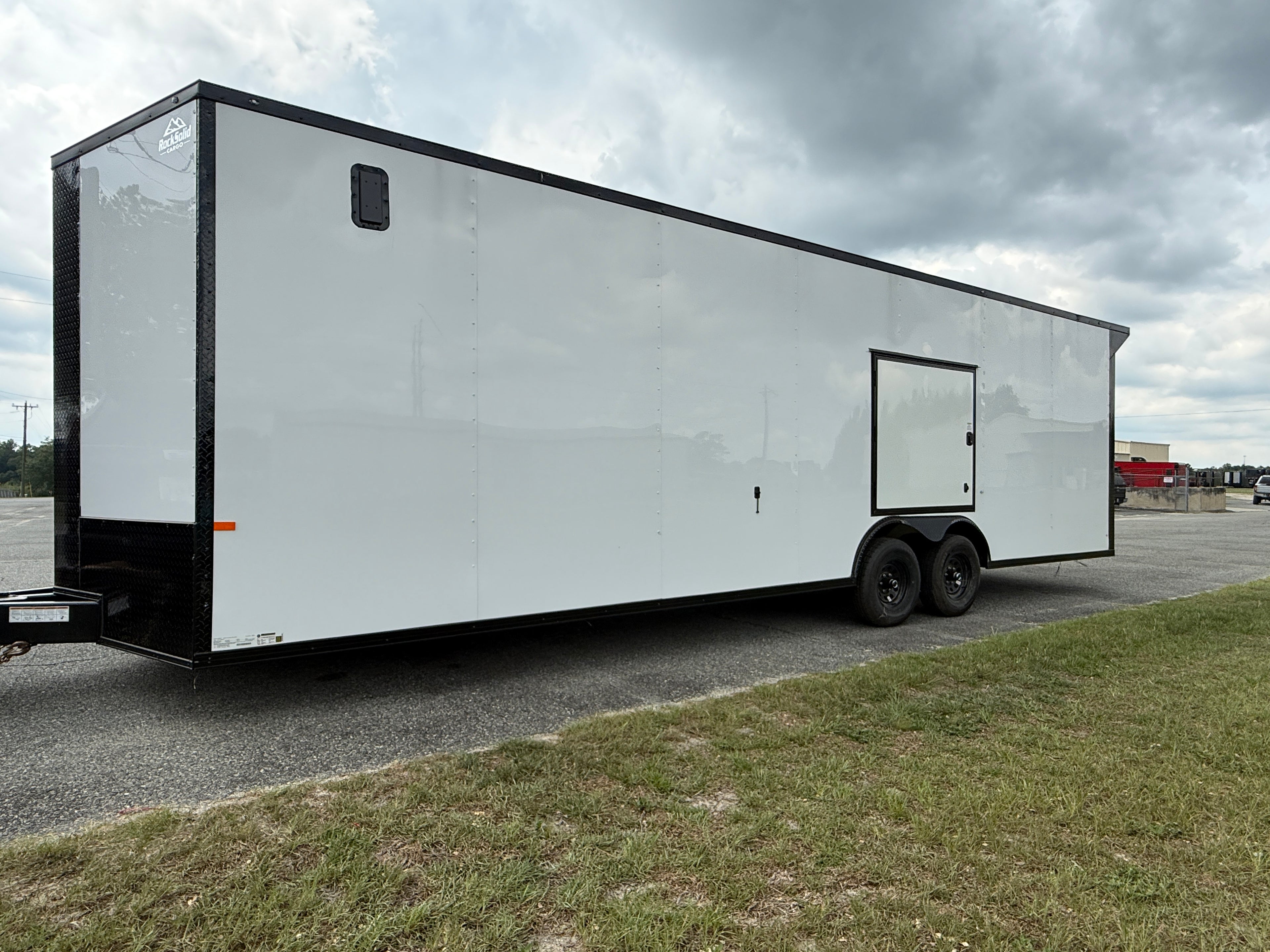 8.5X28TA3 White Standard Car Hauler Trailer