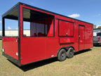 8.5X24TA Red Concession Porch Trailer