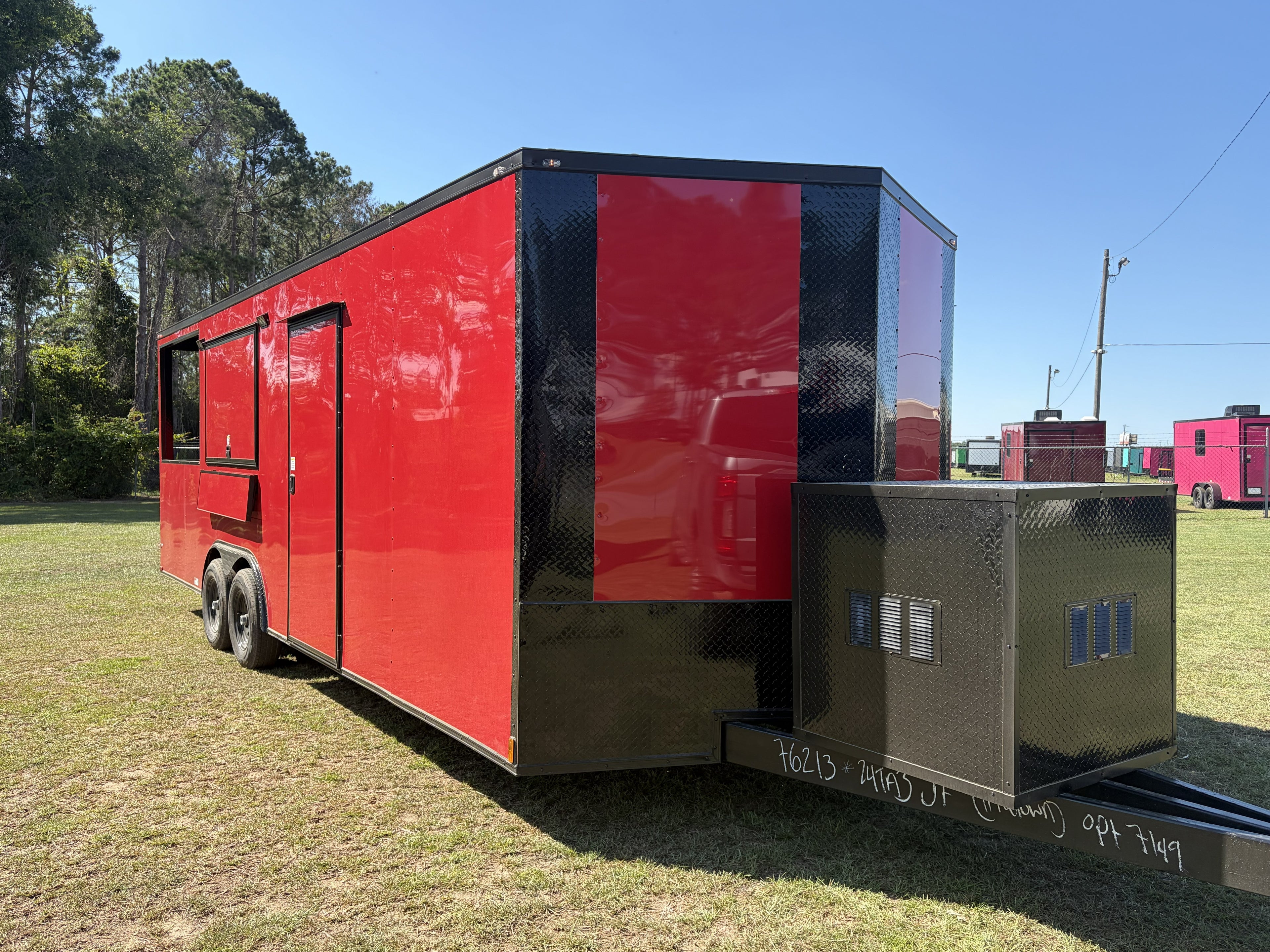 8.5X24TA Red Concession Porch Trailer