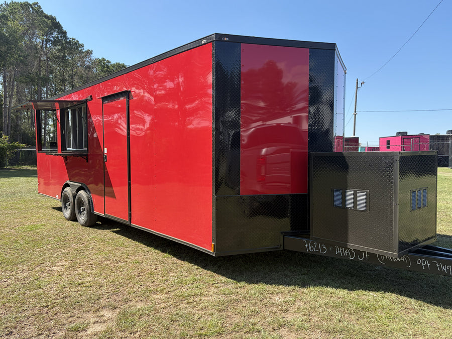 8.5x24 Red Concession Porch Trailer — image 1 of 10