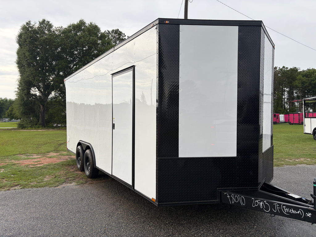 8.5X20TA3 White Standard Car Hauler Trailer