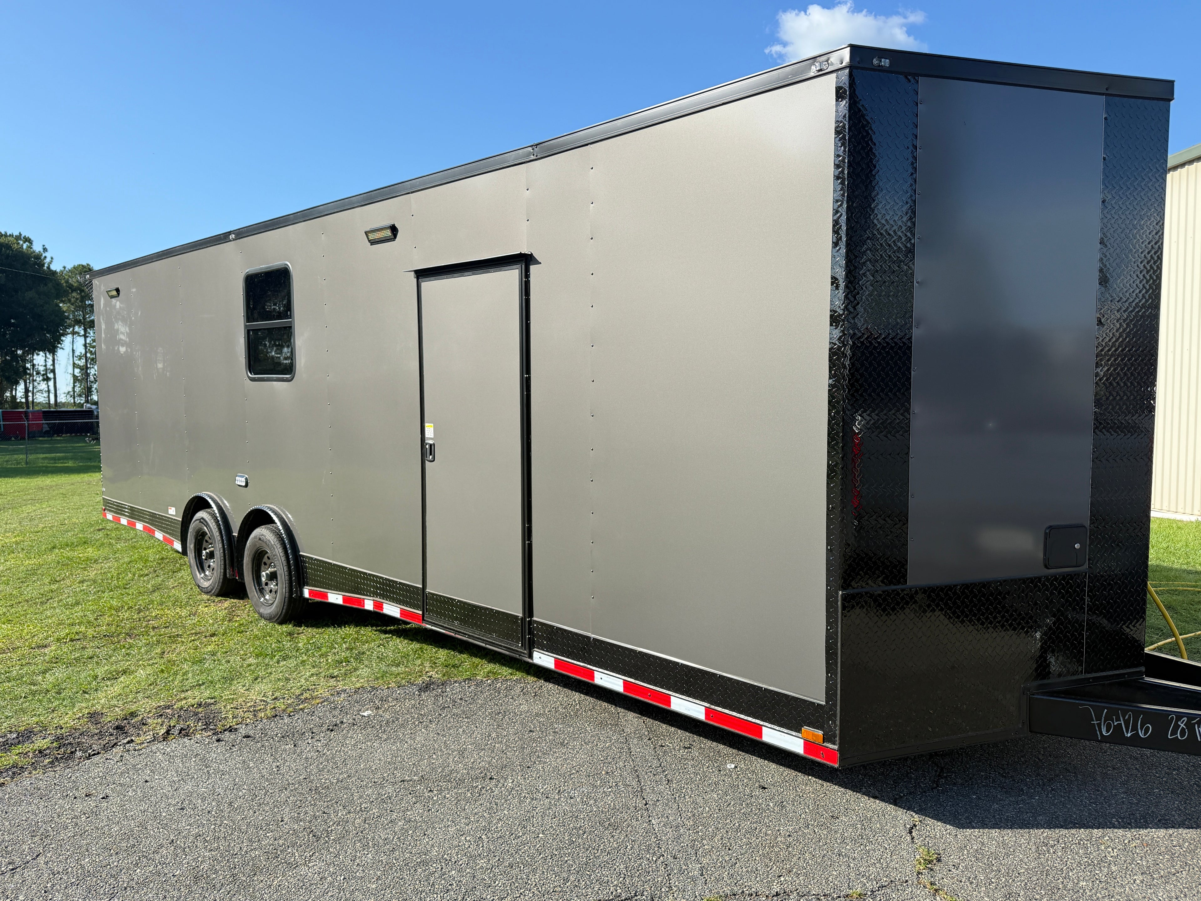 8.5X28 Charcoal Race Ready Trailer | Full Bathroom