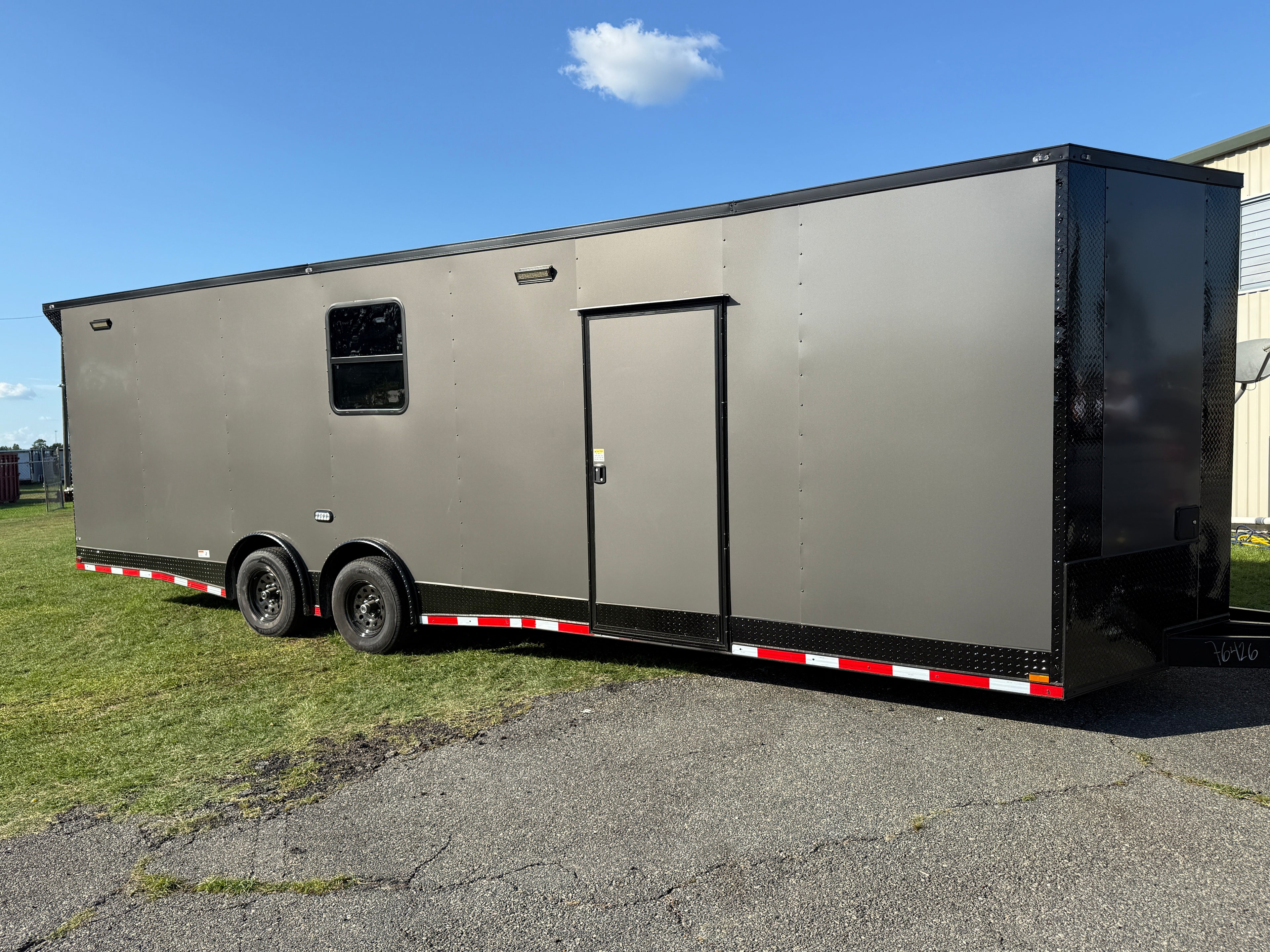 8.5X28 Charcoal Race Ready Trailer | Full Bathroom