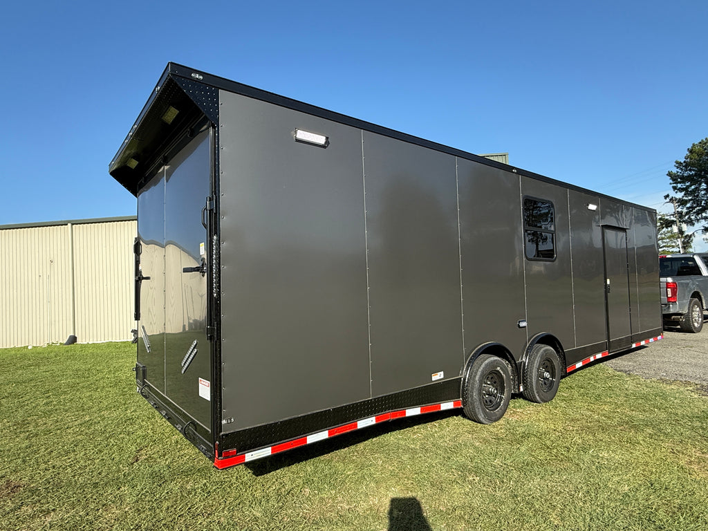 8.5X28 Charcoal Race Ready Trailer | Full Bathroom