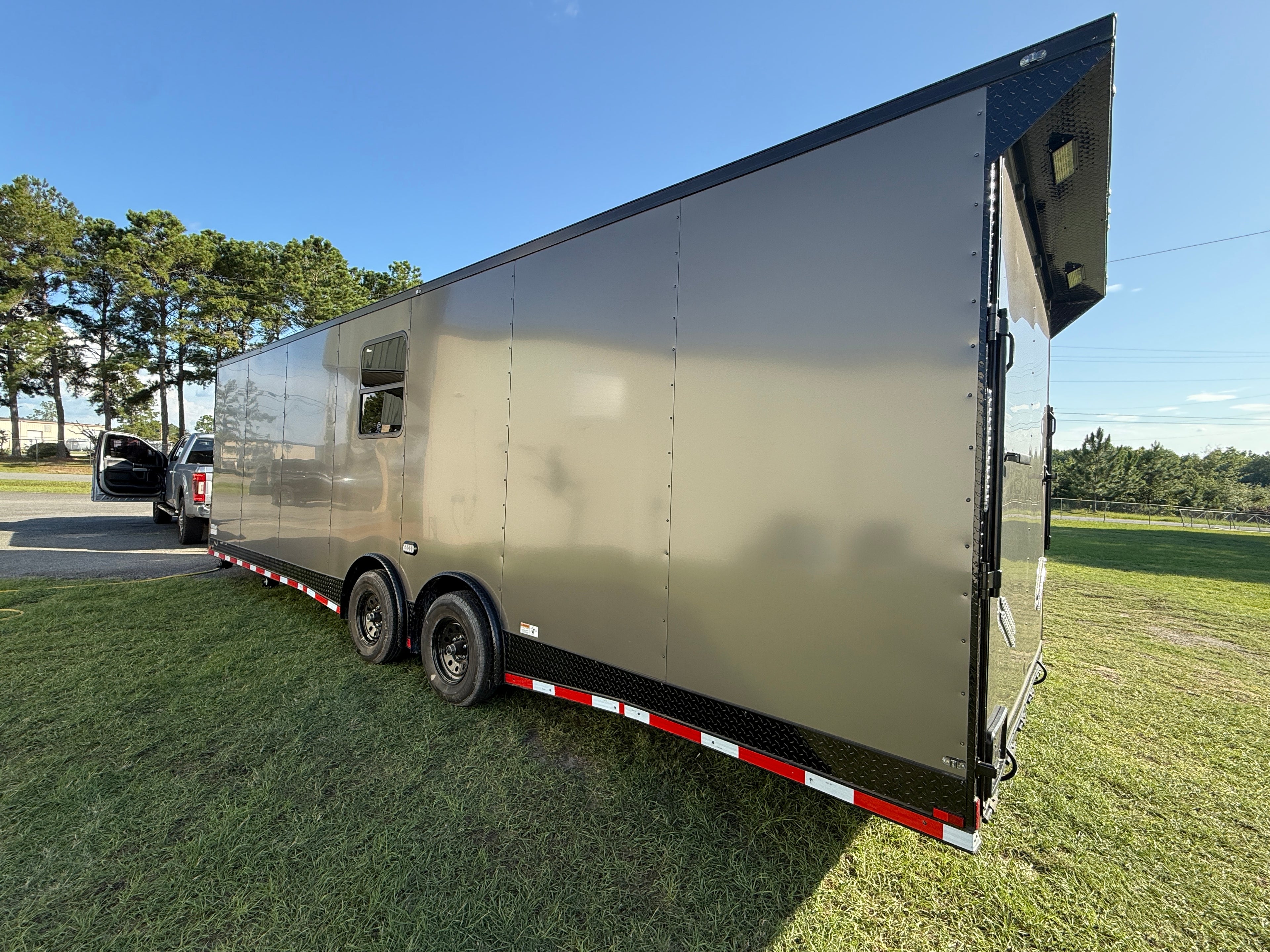 8.5X28 Charcoal Race Ready Trailer | Full Bathroom
