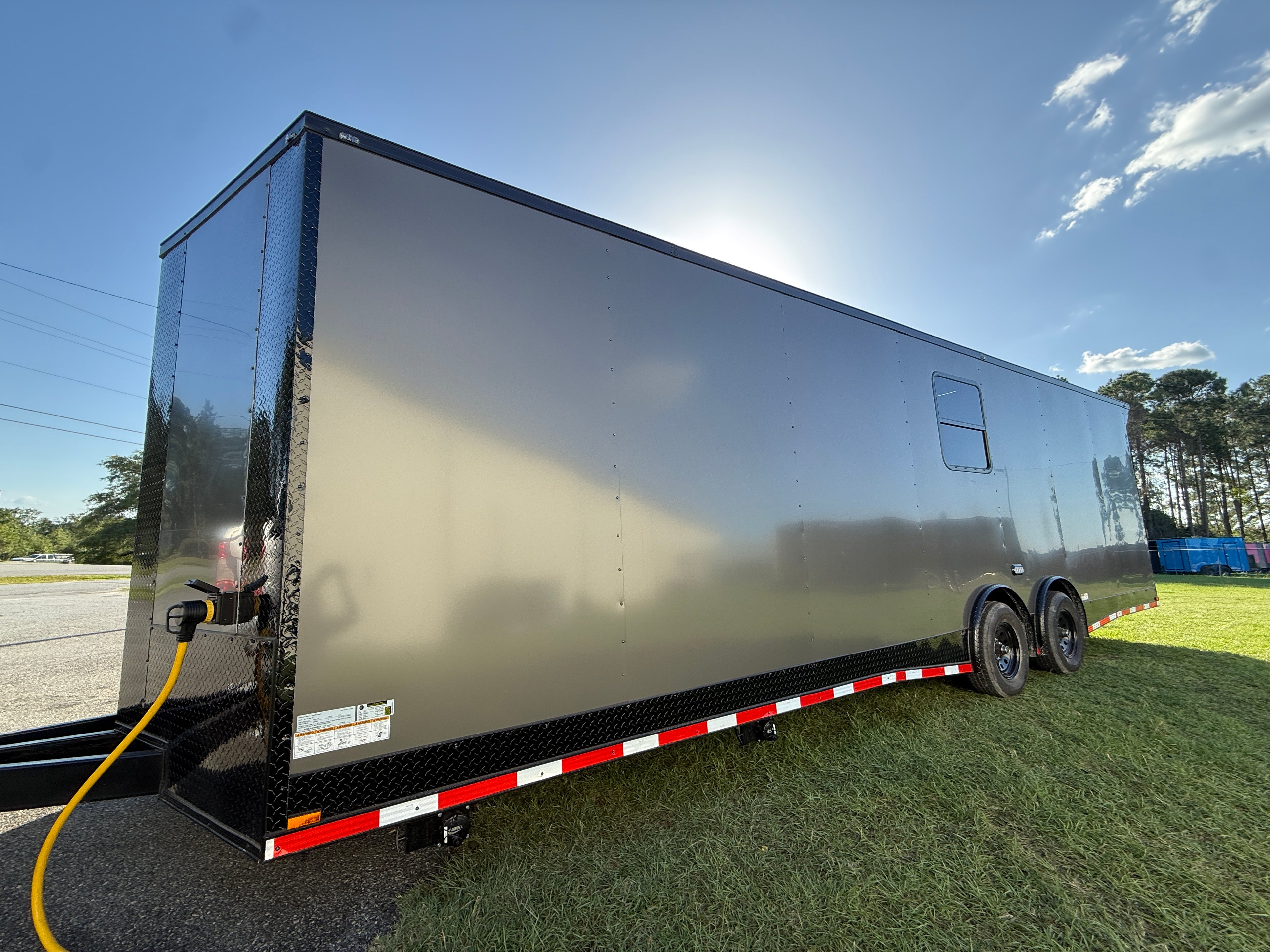 8.5X28 Charcoal Race Ready Trailer | Full Bathroom