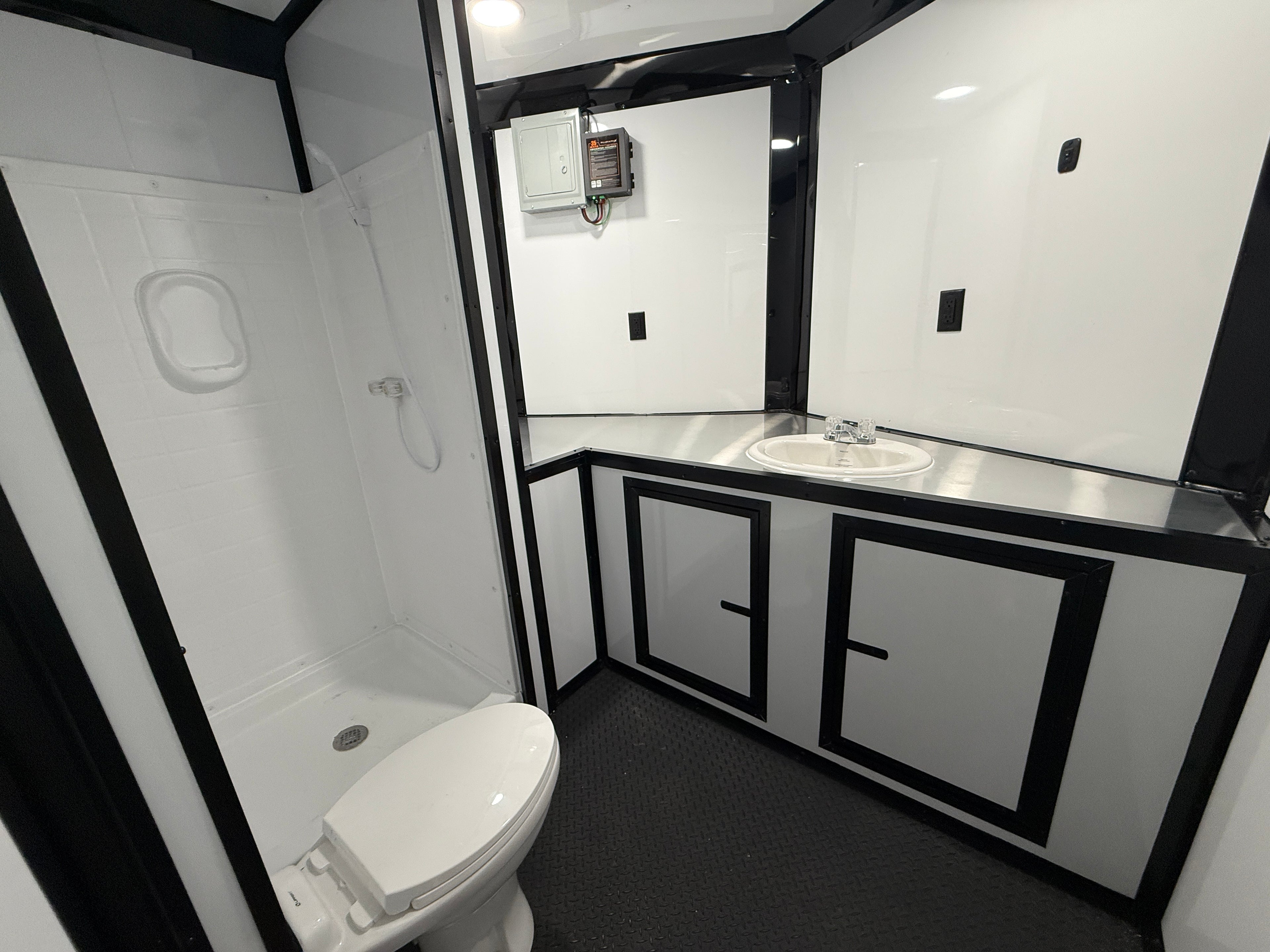 8.5X28 Charcoal Race Ready Trailer | Full Bathroom