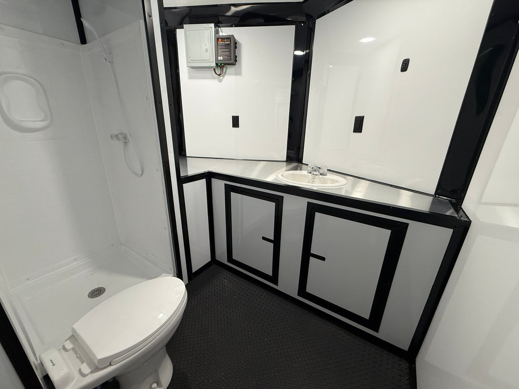 8.5X28 Charcoal Race Ready Trailer | Full Bathroom