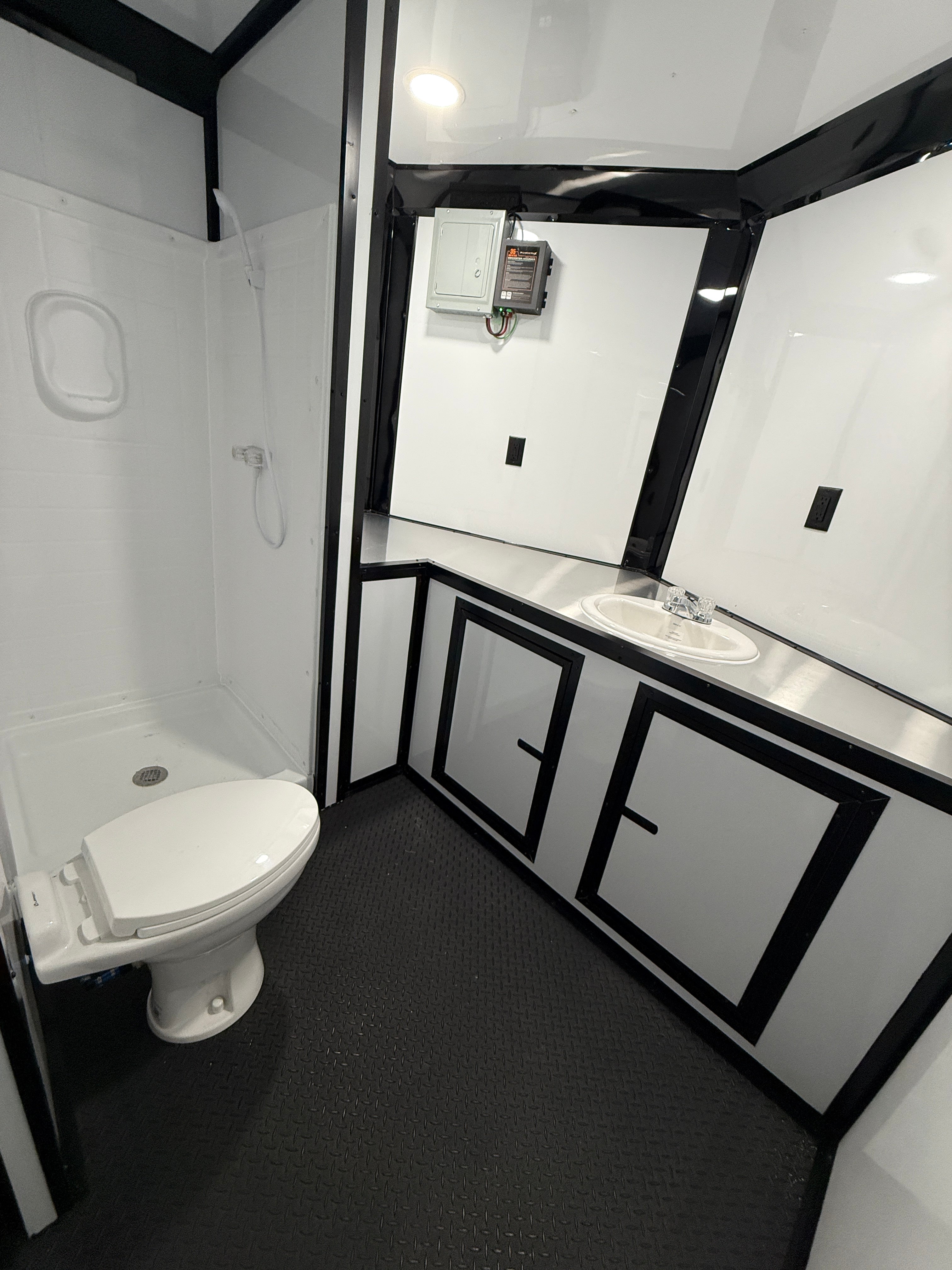 8.5X28 Charcoal Race Ready Trailer | Full Bathroom