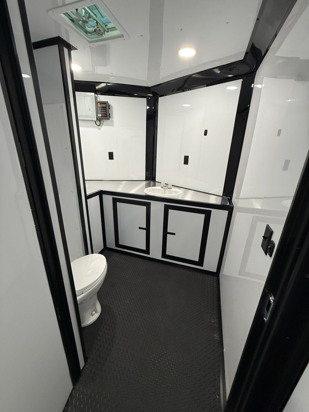 8.5X28 Charcoal Race Ready Trailer | Full Bathroom