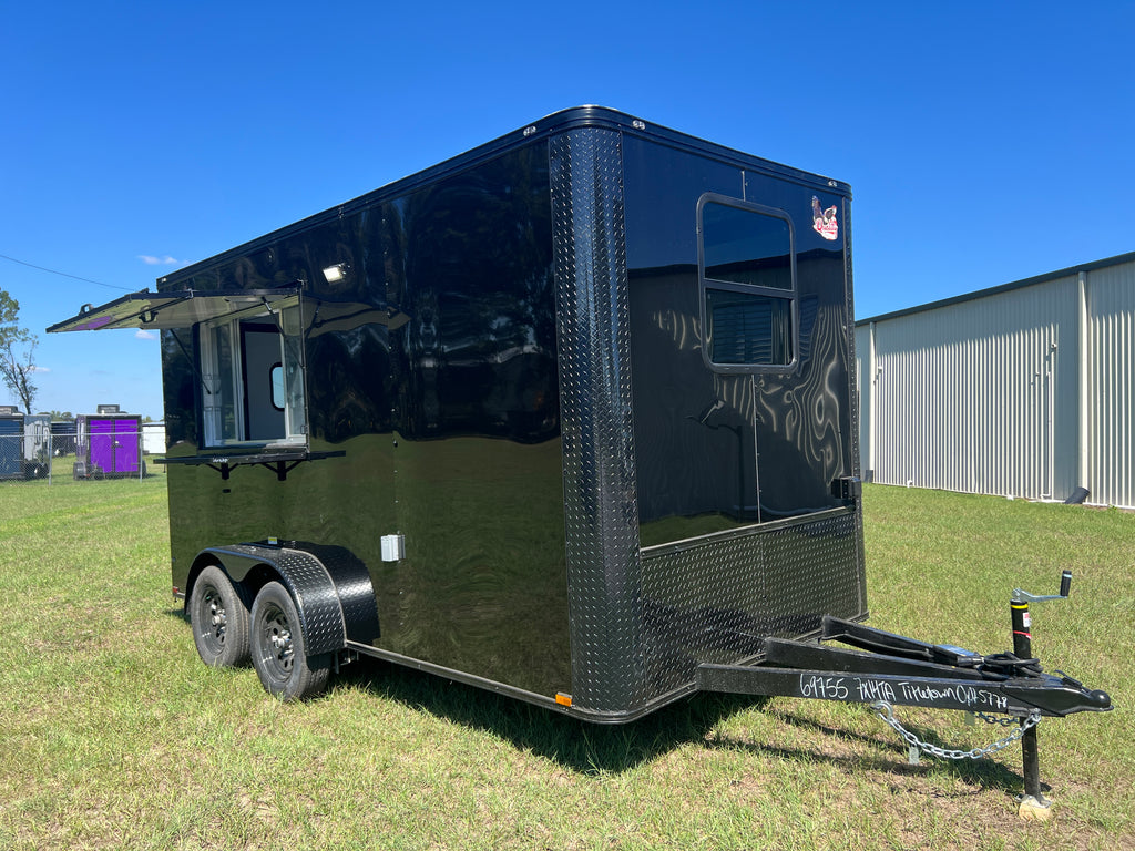 7X14TA Black Concession Trailer Coffee