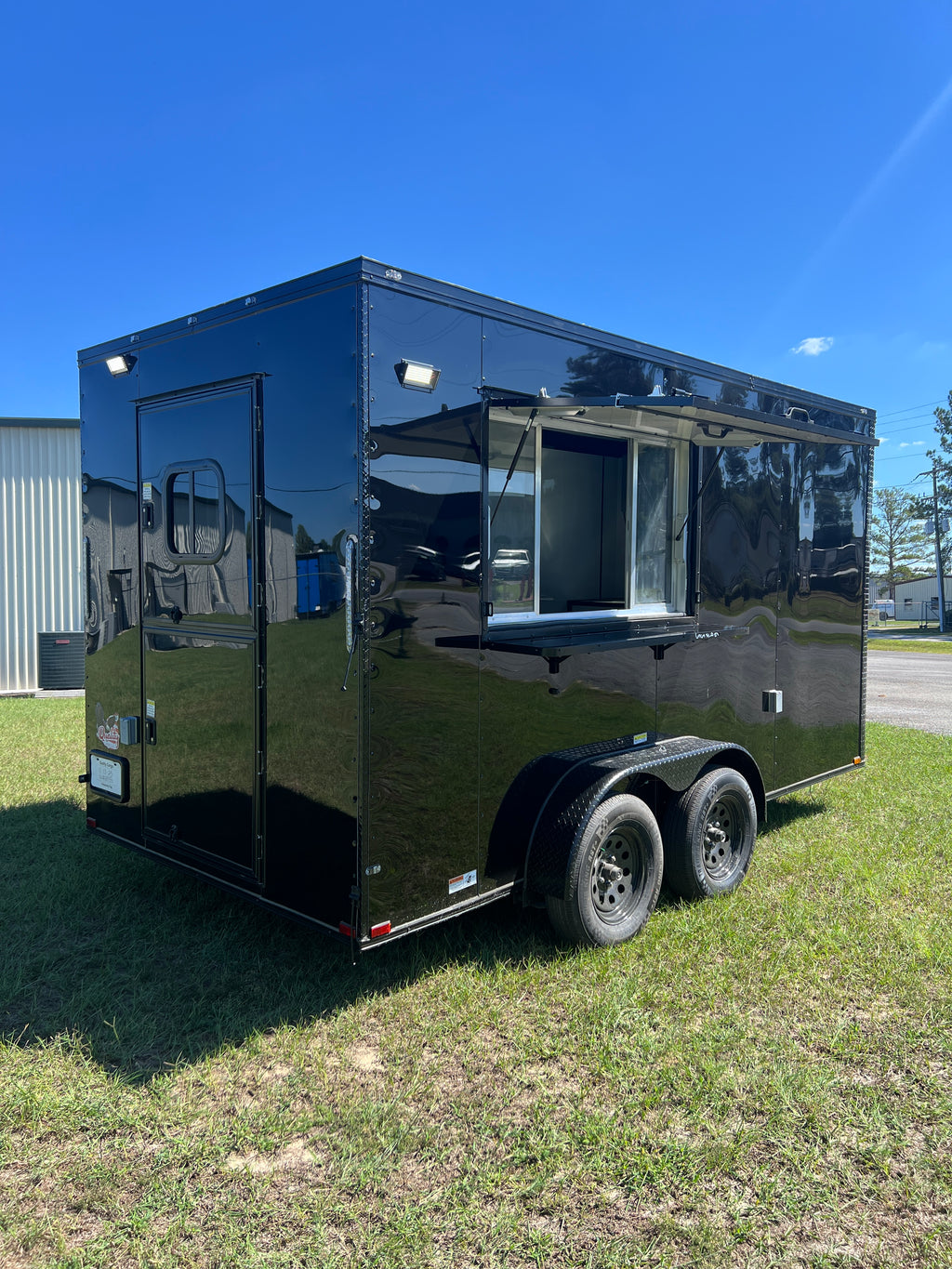 7X14TA Black Concession Trailer Coffee