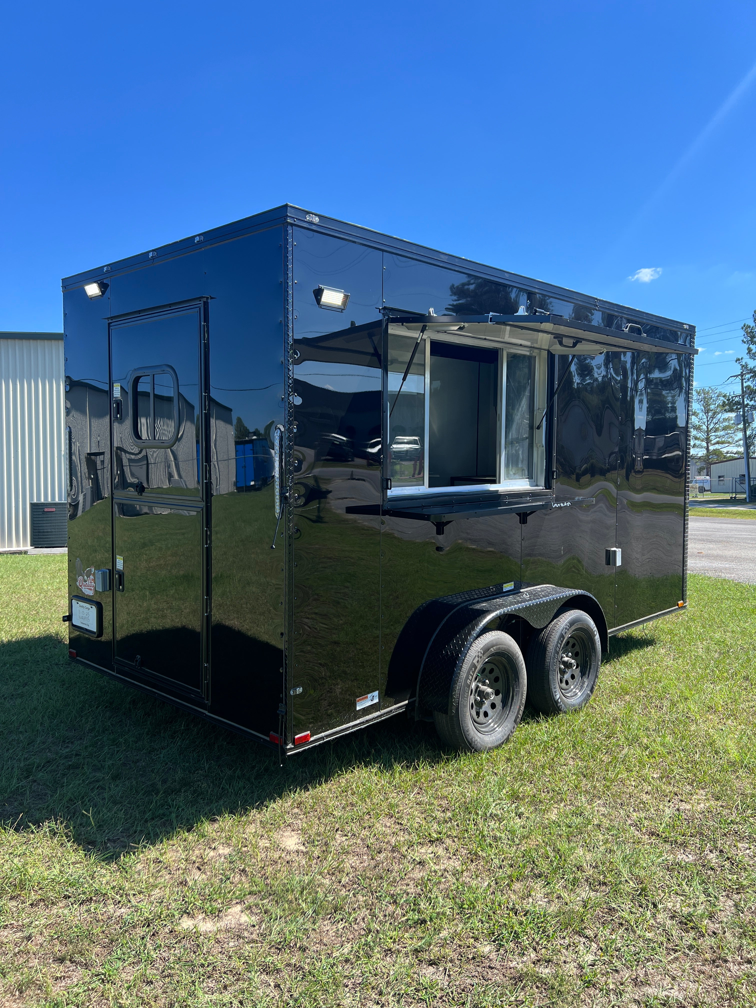 7X14TA Black Concession Trailer Coffee