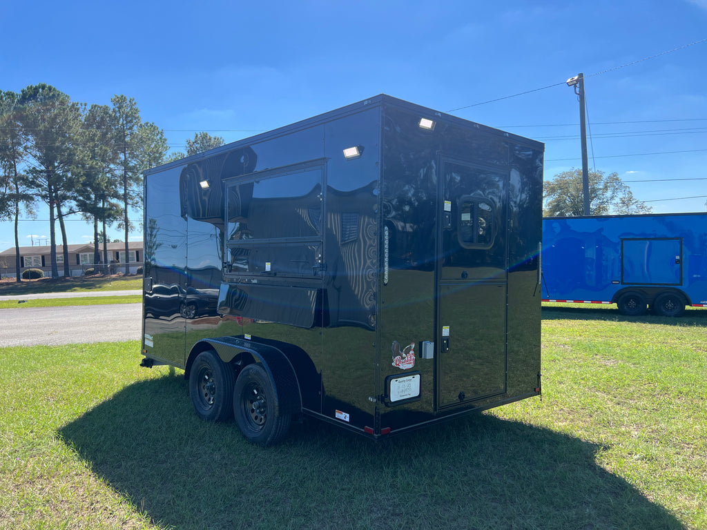 7X14TA Black Concession Trailer Coffee