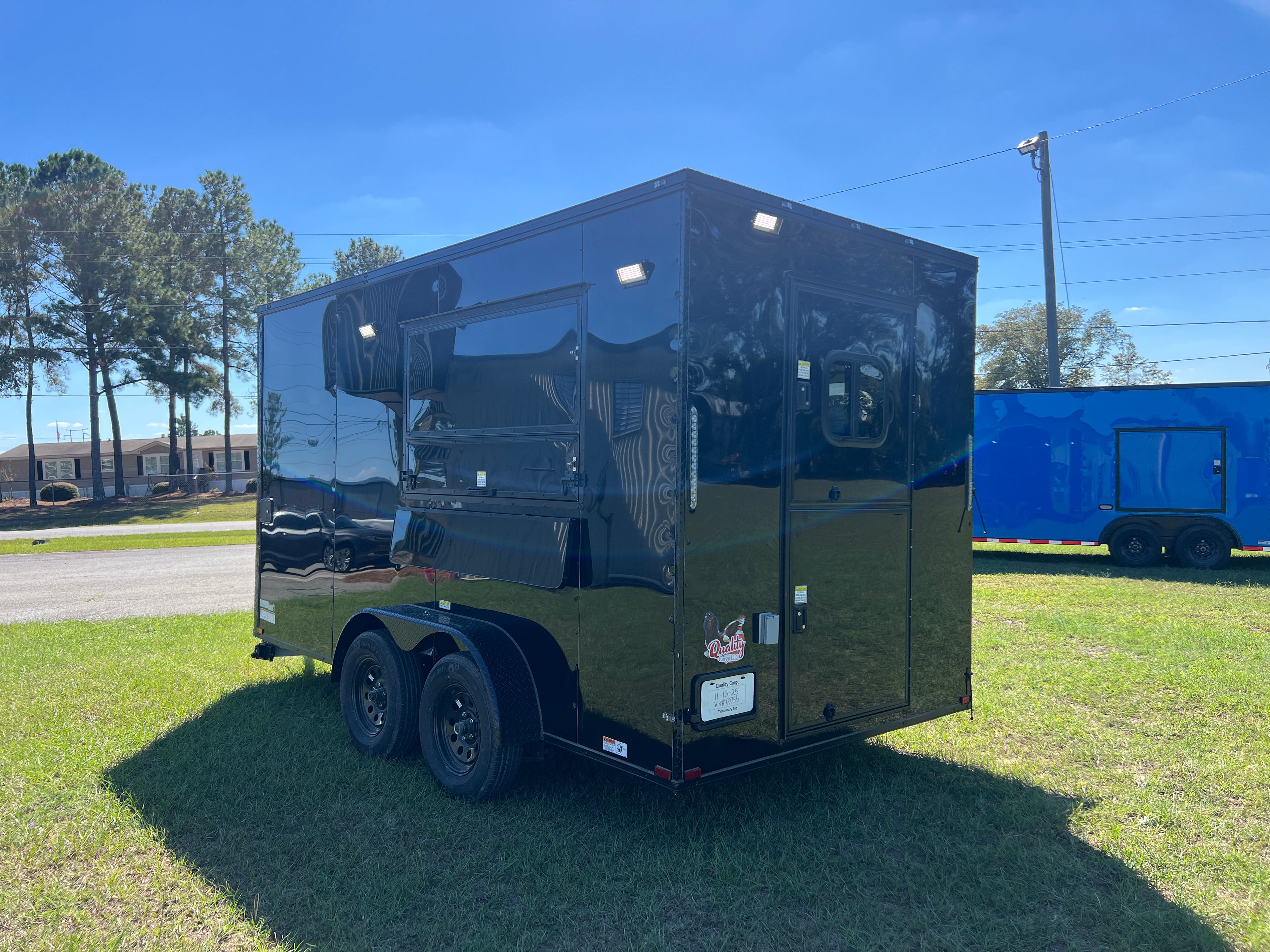 7X14TA Black Concession Trailer Coffee