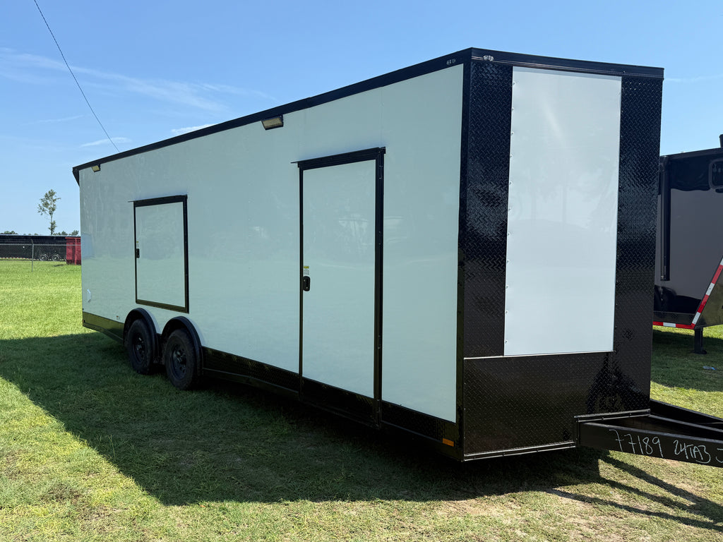 8.5X24TA White Standard Car Hauler Trailer