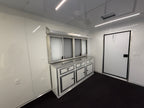 8.5X32TA White Concession Gullwing Porch Trailer | Half Bathroom