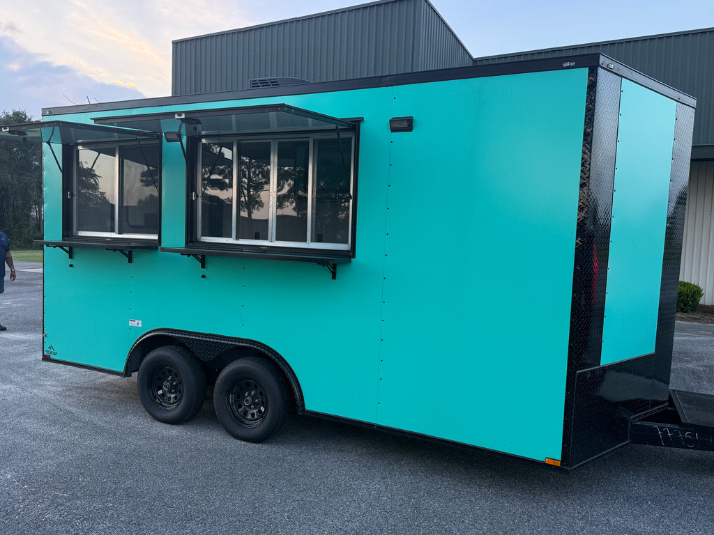 8.5X16TA Seafoam Beverage Trailer | Dirty Soda Trailer