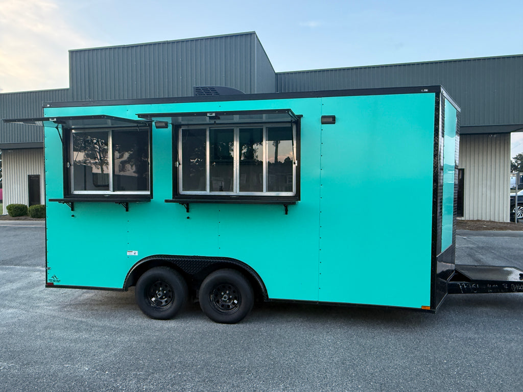 8.5X16TA Seafoam Beverage Trailer | Dirty Soda Trailer
