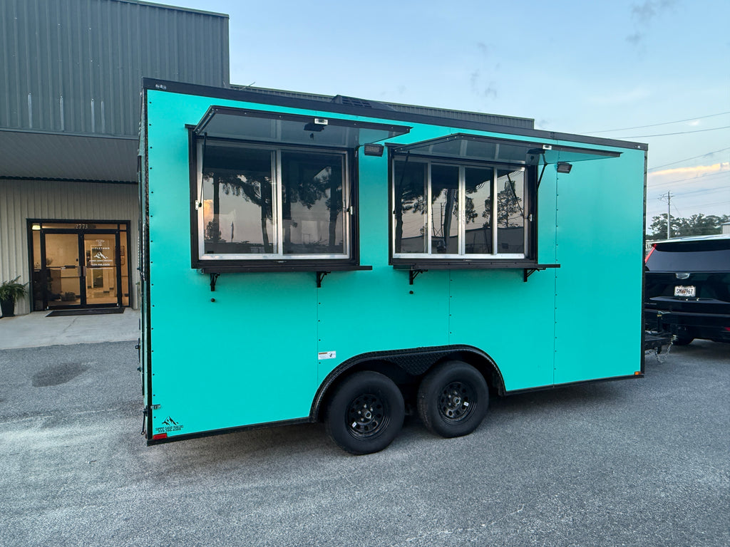 8.5X16TA Seafoam Beverage Trailer | Dirty Soda Trailer