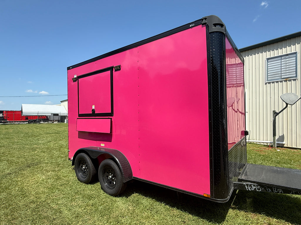 7X12TA Pink Beverage Trailer | Dirty Soda Trailer