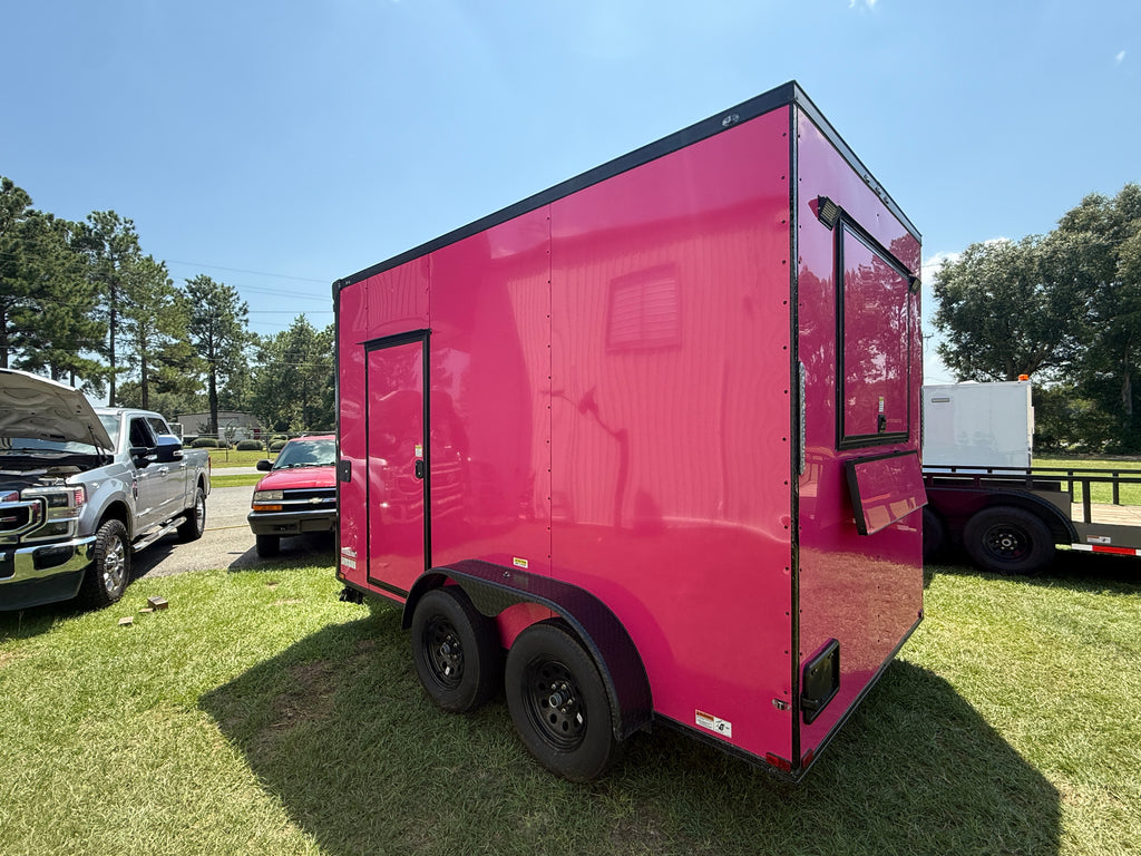 7X12TA Pink Beverage Trailer | Dirty Soda Trailer