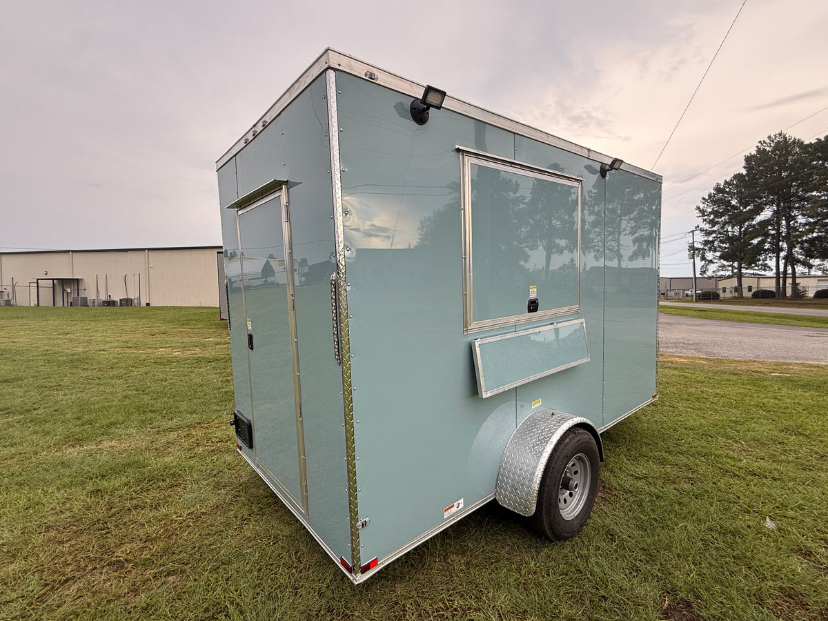 6X12SA Polar Blue Concession Trailer | Beverage Trailer