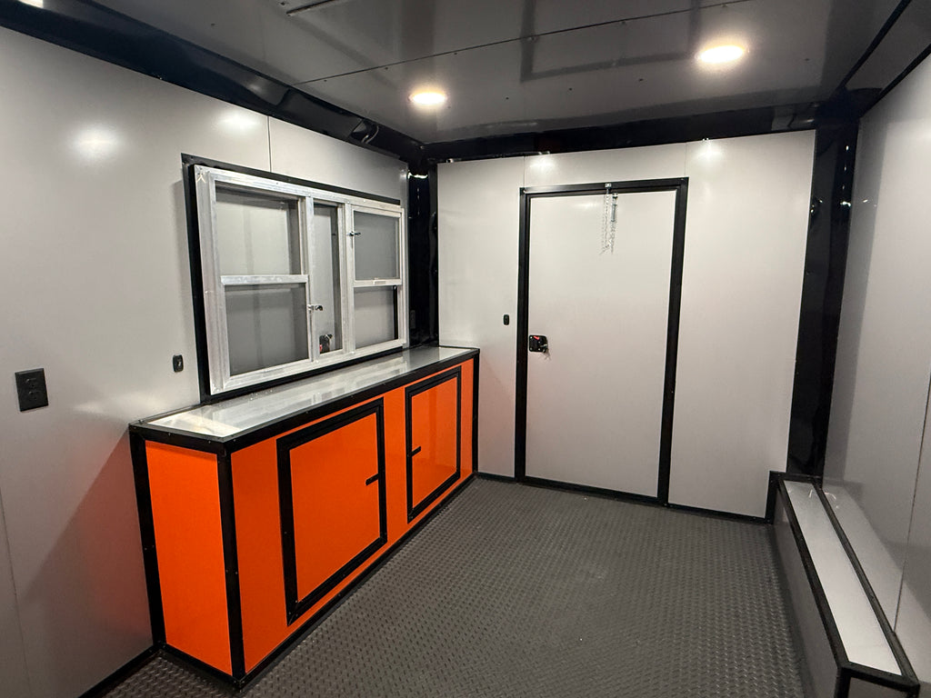 8.5X26TA Orange Black BBQ Porch Trailer