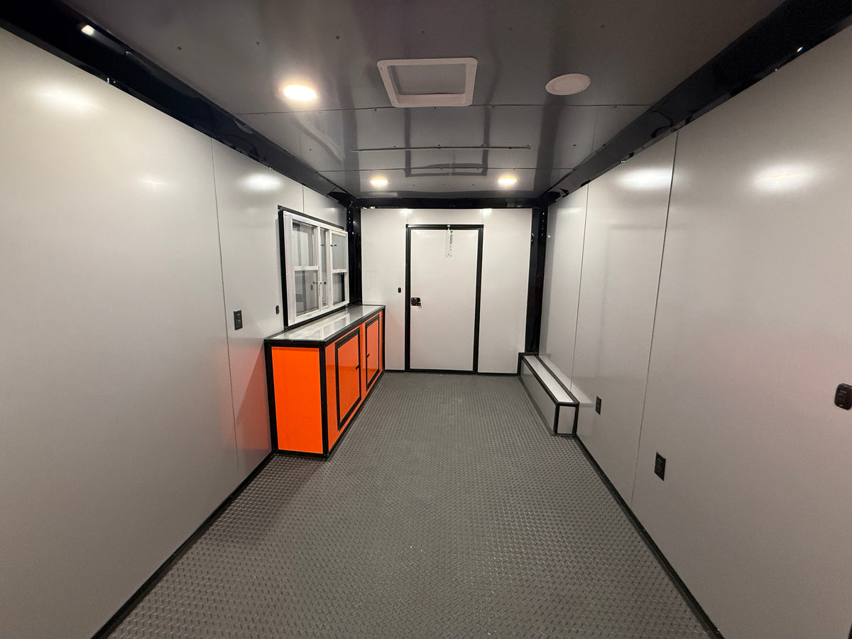 8.5X26TA Orange Black BBQ Porch Trailer