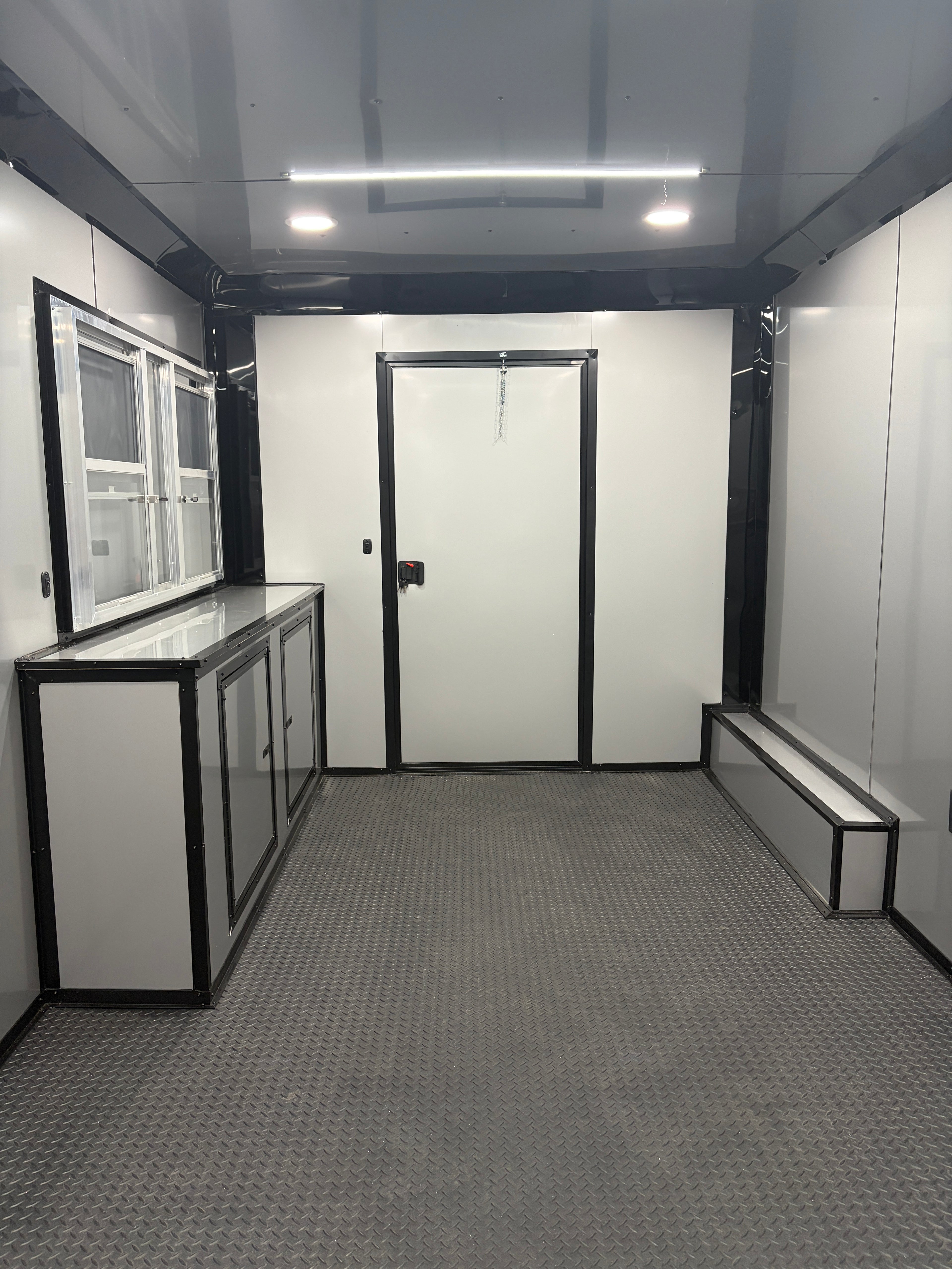8.5X26TA Charcoal Concession Porch Trailer