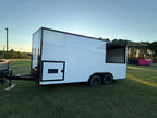 8.5X18 White Gullwing Porch Trailer