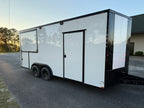8.5X18 White Gullwing Porch Trailer