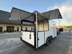 8.5X18 White Gullwing Porch Trailer