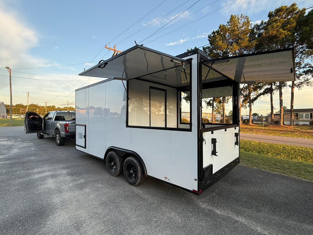 8.5x18 White Gullwing Porch Trailer — image 12 of 19