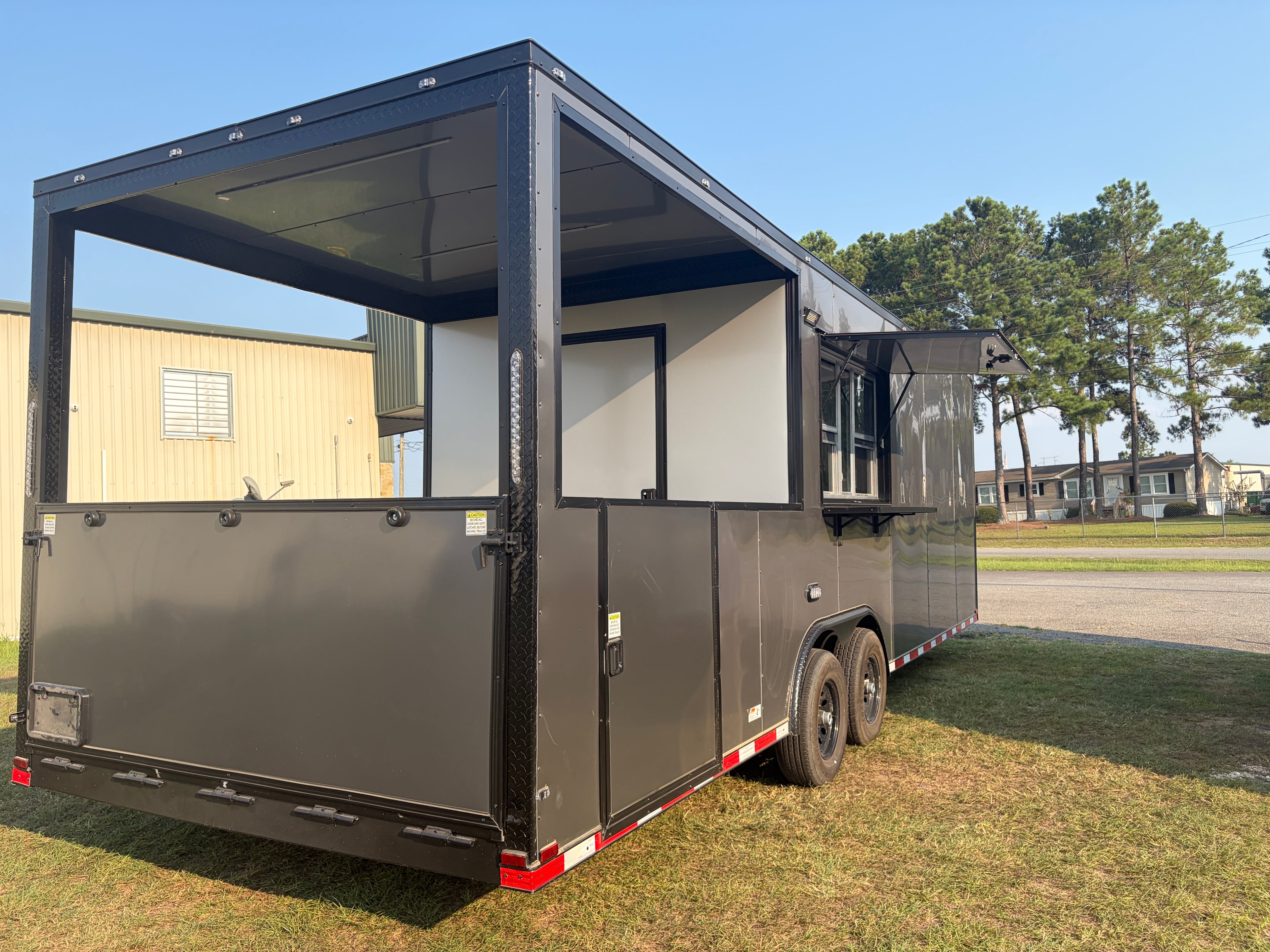 8.5X26TA Charcoal Concession Porch Trailer