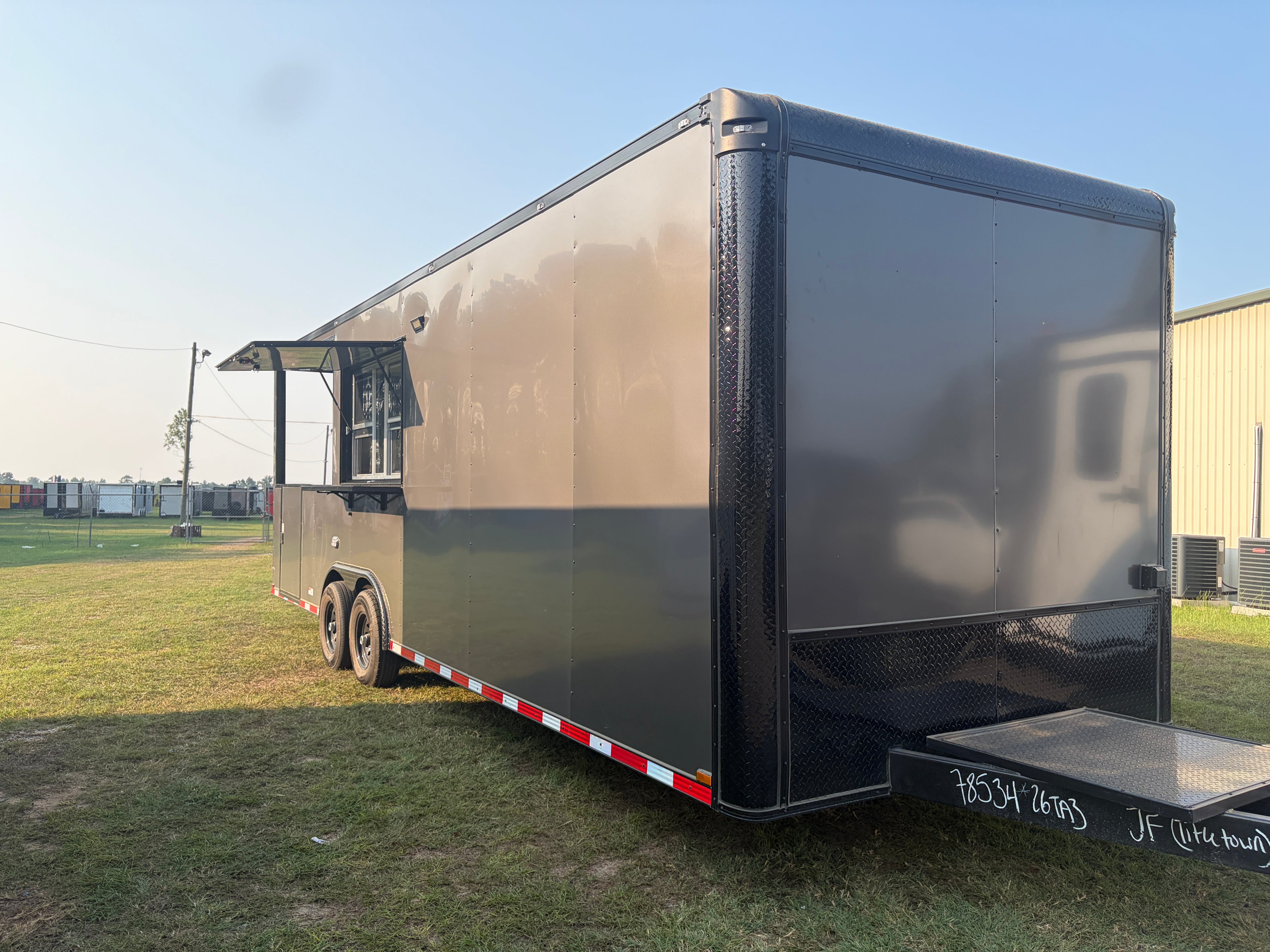 8.5X26TA Charcoal Concession Porch Trailer