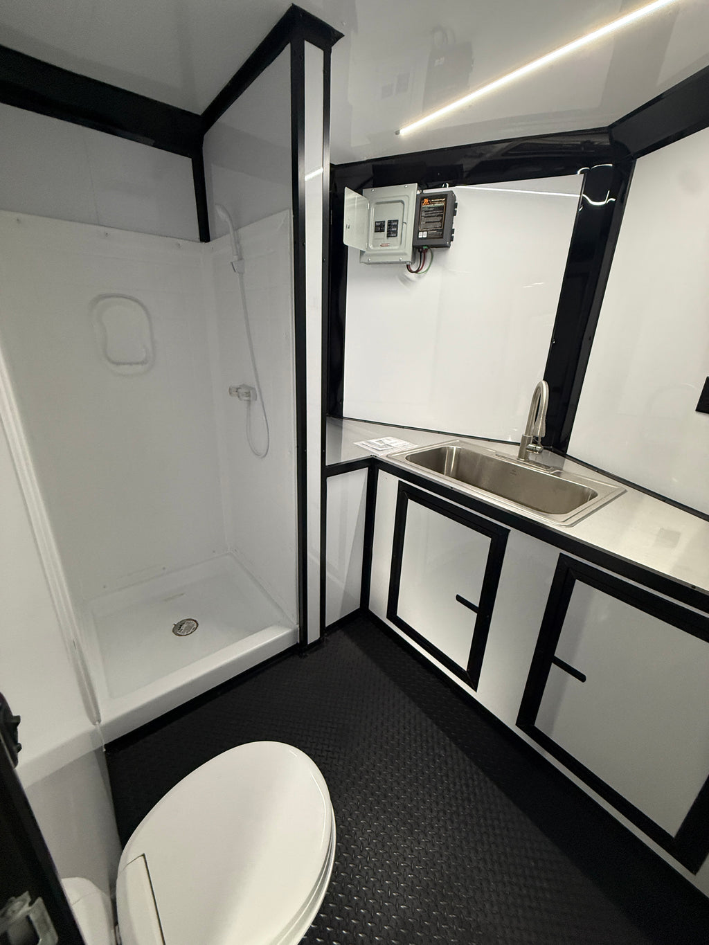 8.5X20  Black Race Ready Trailer | Full Bathroom